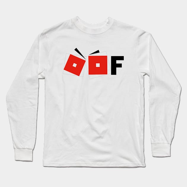 Roblox oof Logo Eye Noob Red And Black Long Sleeve T-Shirt by souvikpaul